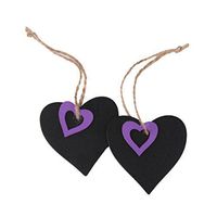 ULTNICE Wedding Favor Tags Heart Gift Tags Mini Wooden Chalkboard Blackboard Pack of 10