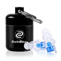 High Fidelity Ear Plugs 2win2buy New Professional Hypoallergenic Earplugs Hearing Protection Standard Fit for work Concert Motorcycle with Premium Aluminum Box–Blue