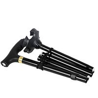 Aluminum Folding Crutch, Retractable Anti-Skid Elderly Safety Balance Walker Multi-Function Light Cane, Suitable for Outdoor Travel Walking