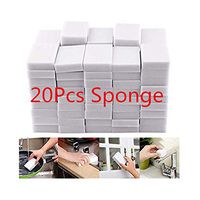 SUGEER Magic Sponges Pack of 20 for Chemical Free Mark Removal Precision Household Cleaning Professional Stain Removals Cleaning Pads, Magic Eraser Sponges, White Kitchen Cleaning Sponge
