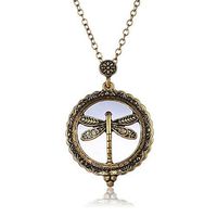 5X Magnifiers Retro Necklace Enamel Pattern Pendant Openable Jewelry for Scale Jewelry Cylinder Magnifying Jewelry Identification Watches Repair Magnifying Glass Gold 63cm