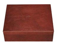 Leather & Leaf Full Grain Leather, Full Spanish Cedar | 100-120 Cedar Humidor | Digital Hygrometer, Humidifier, Cedar Tray & Dividers | Two Level Storage