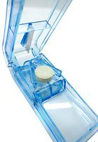 PuTwo Pill Box Travel Pill Cutter with Case, Blue