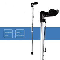 CHERRIESU Adjustable Walking Stick, Lightweight Height Adjustable Aluminum Crutches (68-90Cm), Portable Cane with Ergonomic Handle, Non-Slip Base, for Old Man