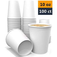 UniCup Plain White Hot Drink Paper Cup, Coffee Cups (WHITE, 100-10oz)