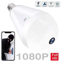Light Bulb Camera Wifi 1080P HD 360 Fisheye Wireless Security Camera Home LED Light Cameras Motion Detection Night Vision