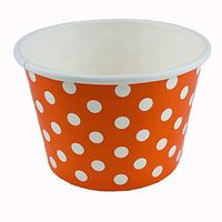 Worlds Paper Ice Cream Cups Polka Dot Paper Yogurt Cups8oz Orange 50 pack