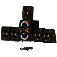 Acoustic Audio AA5210 Home Theater 5.1 Speaker System with Bluetooth LED Lights and 2 Extension Cables
