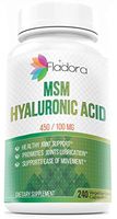 Hyaluronic Acid and MSM Nutritional Supplement, 450/100mg – Anti-Inflammatory Supports Joint Health and Collagen Production for Healthy Skin, 240 Vegetarian Capsules by Fladora, Non-GMO