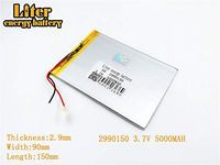 3.7V 5000mAh 2990150 Lithium Polymer Ion Rechargeable Battery Lithium Polymer Li-Po Battery for MP4 GPS MP3 Bluetooth Stereo DIY Gift