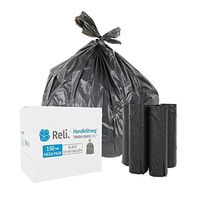 Reli. 55 Gallon Trash Bags with Handles (150 Count) - Black 55 Gallon Drum Liners, 50 Gallon - 55 Gallon Trash Bags Heavy Duty - 50 Gal, 55 Gal, 60 Gallon