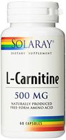 Solaray L-Carnitine Free-Form Capsules, 500mg, 60 Count
