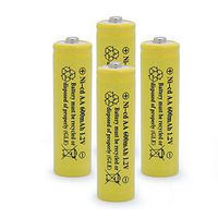 QBLPOWER Solar Light Rechargable Batteries Cell for Garden/Lawn/Sidewalk Lamp 1.2V AA Ni-CD 600mAh 2A(4 Pack AA Yellow)