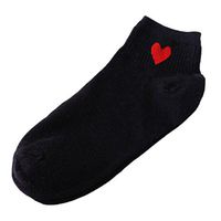Clearance!!Swyss Friendship Heart-Shaped Print Cotton Socks,Slippers Short Ankle Socks,Street Fashion breathable Sox (Black)