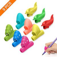Pencil Grips in Gift Box - Upgrade Pencil Holder for Kids, Ergonomic Pen Writing Aid Finger Grippers Handwriting Correction Tool for Kids Adults, Assorted Colors, 9PCS (Butterfly Set)