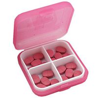 YunZyun Medical Pill Box, Mini 4 Slots Portable Medical Pill Box Drug Medicine Case Organizer (Pink)