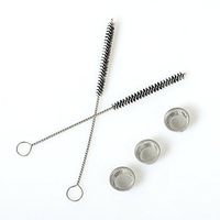 Ruhong Hotsale 7 pcs 0.5 inch Diameter Crystal Tobacco Pipe Screen Crystal Tobacco Pipes Stainless Steel Mental Filter for Crystal Smoking Pipe (3 creens &2 brushes)