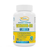 Vitamin D3 Supplement by Day2Day Vitamins Premium Quality 1000 I.U. Promotes Healthy and Strong Vision, Teeth, Bones, Muscles and Strong Immune System Health, 60 Soft Gel Capsules