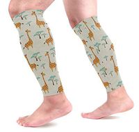 LEVEIS Giraffes Pattern Calf Compression Sleeves 1 Pair, Leg Performance Support for Shin Splint Calf Pain Relief Men & Women Guards Sleeves for Running Cycling