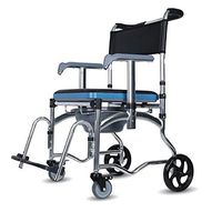 XWZJY Home Wheelchair Over Toilet Bedside Commode Seat Multifunctional Shower Chair with Padded Backrest Adjustable Handrail for Easy Transfer Elderly Walking Aid