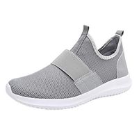 Men's Mesh Slip On Sports Trail Running Shoes Casual Breathable Lightweight Sneakers Summer Knit Walking Tennis Shoe (Gray, US:7.5)