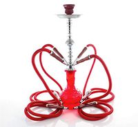 New 4 hose 20" Red Hookah shisha nargila hookas narguile nargile vase smoking