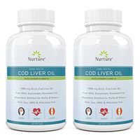 Pure Arctic Cod Liver Oil with Vitamin D 4000 IU (2-Pack) | 1000 mg Cod Liver Oil – Promotes Brain, Joint & Cardiovascular Health – 360 Liquid Softgel Capsules