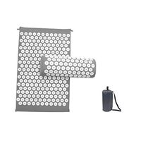 Acupressure mat Acupressure Lotus Spike Massage Pads Rug Acupressure Mat+Pillow Back Neck Stress Relief Yoga Cushion Massager Relaxation new (color : Gray1)