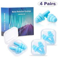 4 Pair of Ear Plugs for Sleeping - Silicone Earplugs Soft Ear Plugs Reusable Fit Soft Silicone Earplugs for Sleeping Snoring Swimming and Working Travel