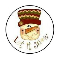Special Pack 48 LET IT Snow Christmas Snowman Envelope Seals Labels Stickers 1.2" Round #CUAS