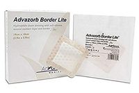Hydrophilic Foam Dressing with Border and Silicone Lite 8 x 8. Pack of 10 Sterile Surgical Wound Dressing. Hypoallrgenic, Single use Hydrophilic dressings. Wound Bandage. Latex-Free.