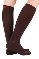 +MD 3 Pairs Bamboo Compression Socks 8-15mmHg for Women & Men Moisture Wicking Support Stockings for Airplane Flights, Travel, Nurses, Edema 10-13 Brown