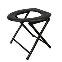 Zhong 2-in-1 Commode Chair for The Elderly Removable Folding Toilet Stool - Black