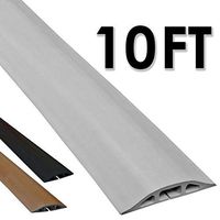 Electriduct D-2 Low Profile Rubber Duct Cord Cover Floor Cable Protector - 10 Feet - Gray (Raw Rubber Material)