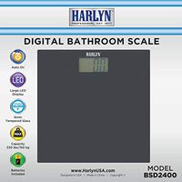 Best Bathroom Scale - Top Digital Weight Scale - Tempered Glass, Elegant Black, Step-on Technology, 330 lbs max Weight by Harlyn