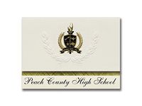 Signature Announcements Peach County High School (Fort Valley, GA) Graduation Announcements, Presidential style, Basic package of 25 with Gold & Black Metallic Foil seal