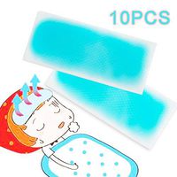zinnor 10 Pcs Cooling Fever Patch for Baby Fever Relief Headache Fatigue Summer Forehead Drop Temperature Adult Sunstroke Refreshing Hydrogel Pad