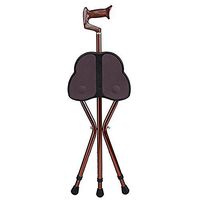 RES&DZ Canes Stool for Men and Women Fashionable Collapsible Walking Cane with Seat Attached Three Tips Prongs Heavy Duty Adjustable Folding Light Weight with Lights and T Handle Aluminum