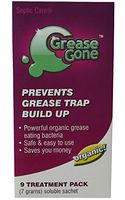 Grease Gone Grease Trap Cleaner Treatment 9 Pack, Turns Fat, Oil and Grease to Water, Reduces Odors and Pump-Outs (9 Soluble Sachets)