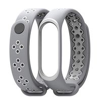 OUYAWEI Smartwatches Sport Silicone Bracelet Wrist Strap for Xiaomi Mi Band 3 Smart Watch Bracelet Gray White