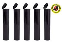 EZtube 5-Pack Squeeze Top Joint Blunt Cigarette Doob Tube Holder Waterproof Airtight Smell Proof Odor Sealing Container (Black, Small)