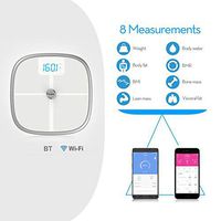 Koogeek Bluetooth WiFi Body Fat Scale with IOS and Android App Wireless Bathroom Scale for Body weight, Body Fat, Water, Muscle Mass, BMI, BMR, Bone Mass and Visceral Fat, White