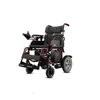 AA100 Folding Multi-Function Electric Wheelchair Portable Disabled 20A Lithium Battery 36KG with Battery (12-inch Rear Wheel),Red