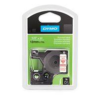 DYMO D1 Labels, 1/2" x 23' Roll, Red Print on White, Self-Adhesive (1761281), DYMO Authentic