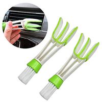 HUIQIAODS Multifunction Cleaning Brush for Car Air Vent - 2 Microfiber Sleeves Blinds Cleaner Tools for Keyboard Window Leaves Blinds Shutter