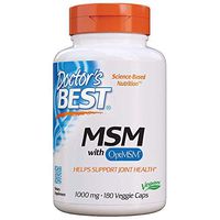 Doctor's Best MSM with OptiMSM, Joint Support, Immune System, Antioxidant and Protein-Building Role, Non-GMO, Gluten Free, 1000 mg, 180Tablets