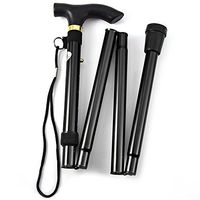 SIUONI Collapsible Folding Poles Cane Ultralight Aluminum Metal Walking Stick with Adjustable Height and Non-Slip Rubber Base