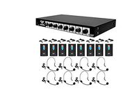 8 Channel Wireless Microphone System - Rack Mountable Set w/ 8 Clip Lavalier Lapel & 8 Headset Microphones, Receiver Base, Audio Mixed Balance Output - For Karaoke, PA, Public Event - Pyle PDWM8900