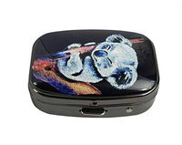 XUTAI Custom Personalized Square Stainless Steel Gun Silver Glass Travel Pill Case Vitamin Decoration Box (Little Baby Koala Sleep)
