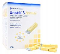 Unistik 3 Safety Lancets - 23G X 1.88mm - Box of 100